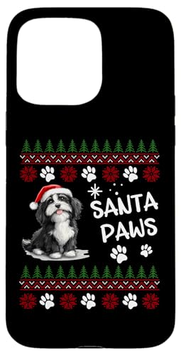 Hülle für iPhone 15 Pro Max Niedlicher Schapendoes Hund hässliche Weihnachtsmannpfoten von Schapendoes Christmas Dog Breed Designs