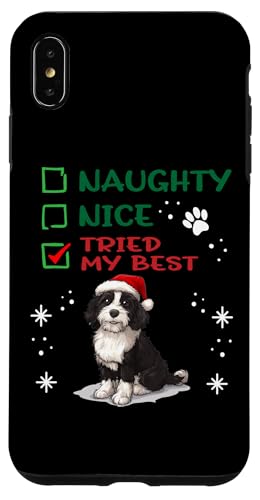 Hülle für iPhone XS Max Niedlicher Schapendoes Hund Weihnachten Naughty Nice Tried My Best von Schapendoes Christmas Dog Breed Designs