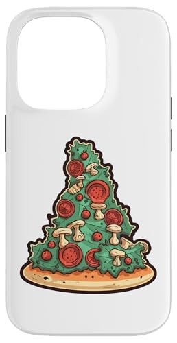 Hülle für iPhone 14 Pro Lustiger Pizza Weihnachtsbaum - Fun von Scharfelanke Berlin