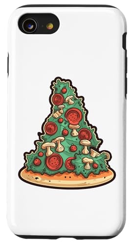 Hülle für iPhone SE (2020) / 7 / 8 Lustiger Pizza Weihnachtsbaum - Fun von Scharfelanke Berlin