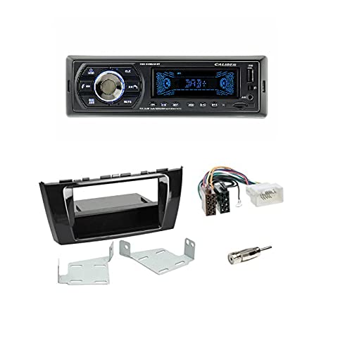 Einbauset: Autoradio Caliber RMD050DAB+ DAB+ USB SD FM-Tuner + Radioblende schwarz + ISO Adapter + Antennenadapter geeignet für Mitsubishi Space Star (A00) ab 02/2013-2016 von Schlauer-Shop24