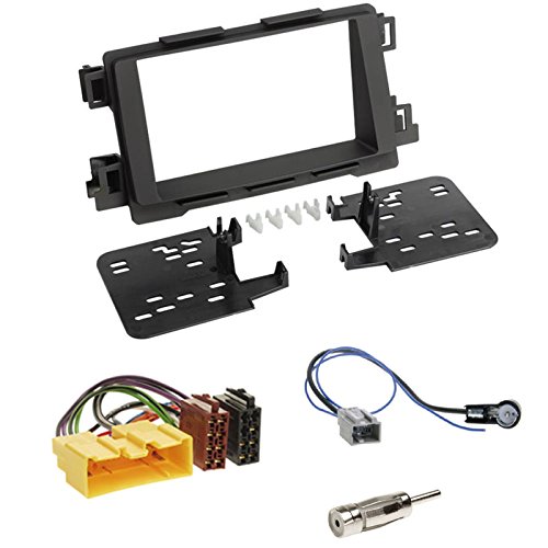 Einbauset: Autoradio Doppel 2-DIN Blende Einbaurahmen Radioblende schwarz + Fach + ISO Radio Adapter Kabel Adapterkabel + Antennenadapter für Mazda 6 (GJ) 02/2013-02/2015 / CX-5 (KE) ab 04/2012 von Schlauer-Shop24