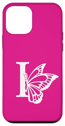 Buchstabe I Name Initial Schmetterling Alphabet Weiß Rosa Hülle für iPhone 12 mini von Schmetterlingsmonogramm für Frauen und Mädchen