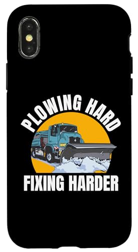 Hülle für iPhone X/XS Plowing Hard Fixing Harder Schneepflug von Schneepflug Designs Schneearbeiter LKW Winter