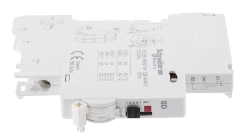 Schneider Electric A9 N26927 Hilfskontakt SD 3 A 415 VAC, 6 A 240 VAC, Fixed, 84 mm Höhe x 9 mm Breite x 73 mm Tiefe, Weiß von Schneider Electric