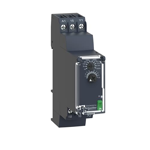 Schneider Electric RE22R1AMR Ansprechverzögerung, Sicherheits und Steuerungsrelais, 0,05 s-300 h, 24-240VAC/DC, 1 W, Dunkelgrau von Schneider Electric