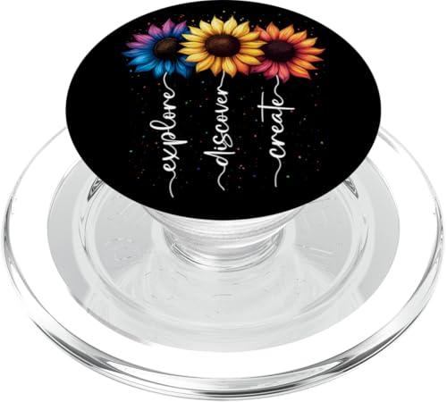 Sonnenblumen Inspiration Floral Flower Motivation Regenbogen PopSockets PopGrip für MagSafe von Schöne Blumen Sommer Motivation Wildblumen Mindset