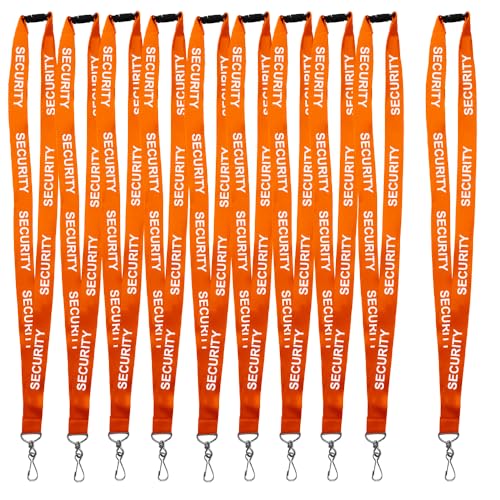 Sicherheits-Schlüsselbänder, 10 Stück, Farbwahl, Sicherheitsverschluss und J-Haken (Orange) von School Badge Store