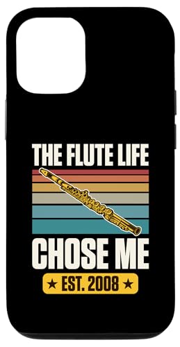 Hülle für iPhone 12/12 Pro The Flute Life Chose Me Established 2008 Year Flöte Geburtstag von School Band Flute Player Birthday Party Supplies