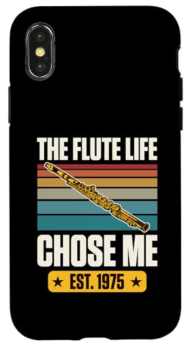 Hülle für iPhone X/XS The Flute Life Chose Me Established 1975 Year Flöte Geburtstag von School Band Flute Player Birthday Party Supplies