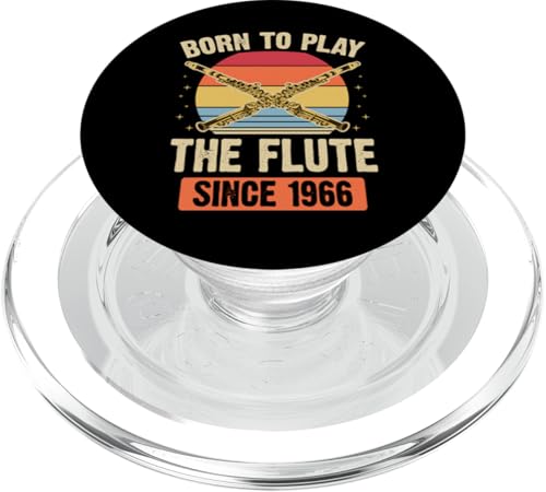 Seit 1966 zum Flötenspiel geboren, Geburtstagsfeier für Flötisten PopSockets PopGrip für MagSafe von School Band Flute Player Birthday Party Supplies