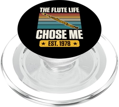 The Flute Life Chose Me Established 1978 Year Flöte Geburtstag PopSockets PopGrip für MagSafe von School Band Flute Player Birthday Party Supplies