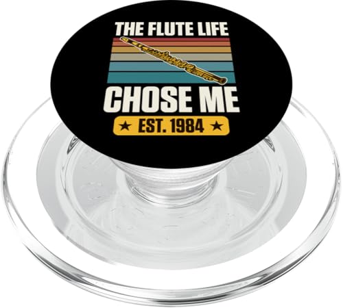 The Flute Life Chose Me Established 1984 Year Flöte Geburtstag PopSockets PopGrip für MagSafe von School Band Flute Player Birthday Party Supplies