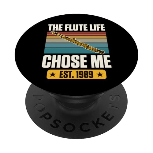 The Flute Life Chose Me Established 1989 Year Flöte Geburtstag PopSockets Klebender PopGrip von School Band Flute Player Birthday Party Supplies