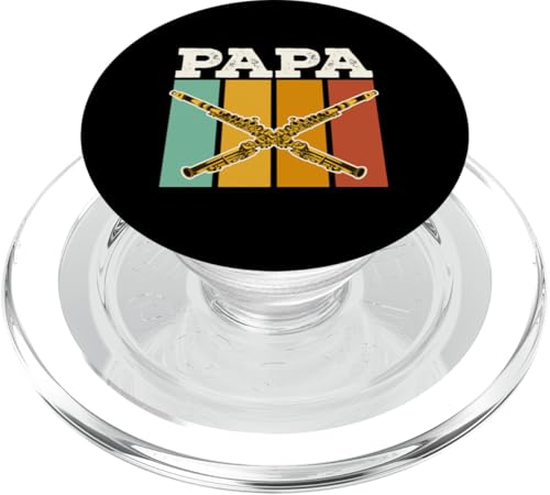 70er Jahre Retro Vintage Stil Vatertag Flutist Papa PopSockets PopGrip für MagSafe von School Band Flute Player Merch With a Retro Vibe