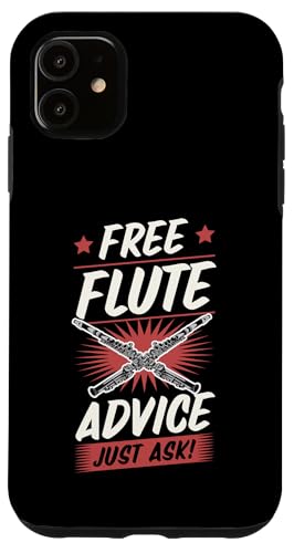 Hülle für iPhone 11 Für Flötenlehrer, Coach, kostenlose Flötenberatung, fragen Sie einfach von School Band Flute Player Merch With a Retro Vibe