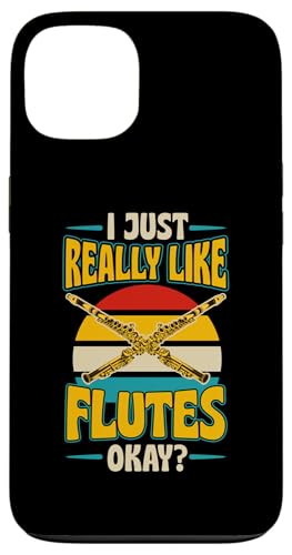 Hülle für iPhone 13 I Just Really Like Flutes Okay Retro Vintage Style Flöte von School Band Flute Player Merch With a Retro Vibe