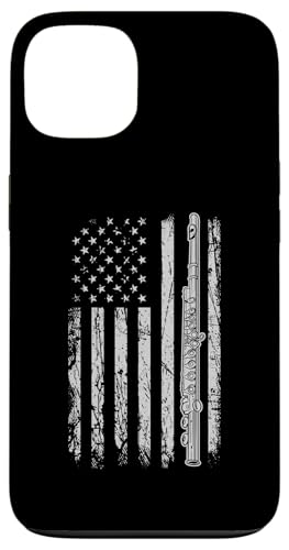 Hülle für iPhone 13 Patriotischer Flötenspieler USA Amerikanische Flagge 4. Juli Grunge von School Band Flute Player Merch With a Retro Vibe