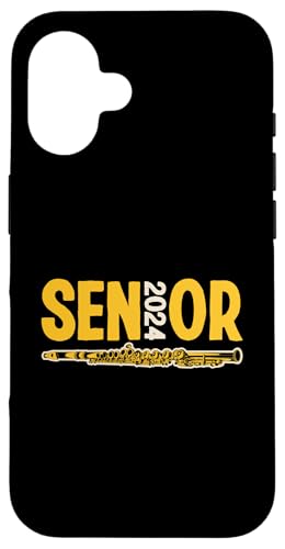 Hülle für iPhone 16 2024 Senior Flöte Spieler Band Klasse Marching Band Graduate von School Band Flute Player Merch With a Retro Vibe