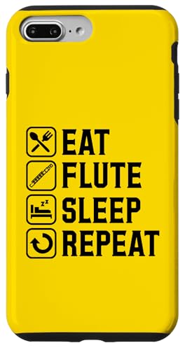 Hülle für iPhone 7 Plus/8 Plus Eat Flute Sleep Repeat Einfache Grundsymbole für Flötisten von School Band Flute Player Merch With a Retro Vibe