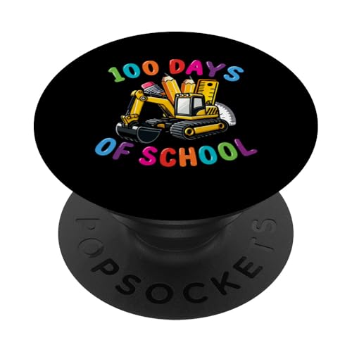 Frohe 100 Tage Schule, Baggerschule, Lehrer, Schüler PopSockets Klebender PopGrip von School Milestone Magic