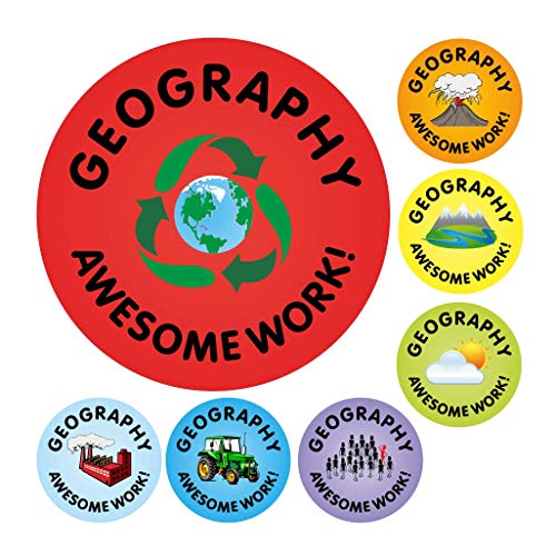 School Stickers Geography Awesome Work Belohnungsaufkleber, Geo-AW-AMZ von School Stickers