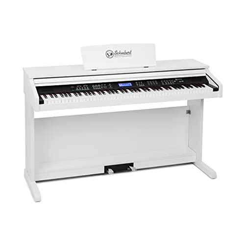 Schubert Subi 88 MK II Klavier, tragbares Keyboard - Tasten-Keyboard, Piano, 88 Tasten, MIDI, E Piano mit USB, 360 Klänge, 160 Rhythmen, 80 Demosongs, LCD-Display, Effekte, weiß von Schubert Musical Instruments