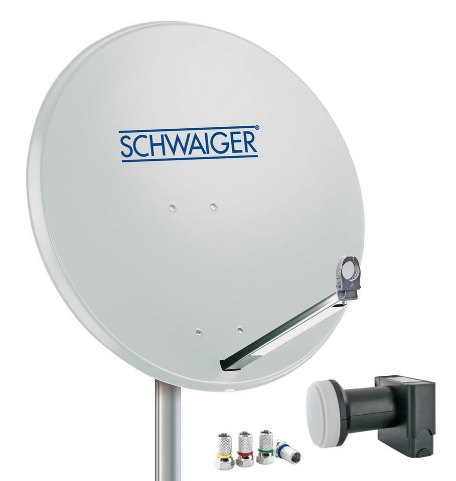 Schwaiger 714531 SAT-Antenne (80 cm, Aluminium, Quad LNB, hellgrau) von Schwaiger