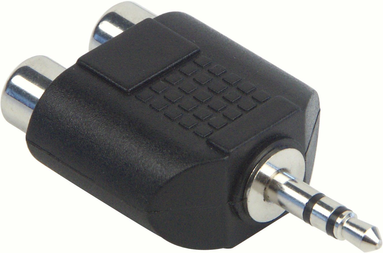 Schwaiger KHA4090 533 Audio-Adapter 3,5mm Klinkenstecker zu CINCH Buchse, ideal für unterwegs von Schwaiger