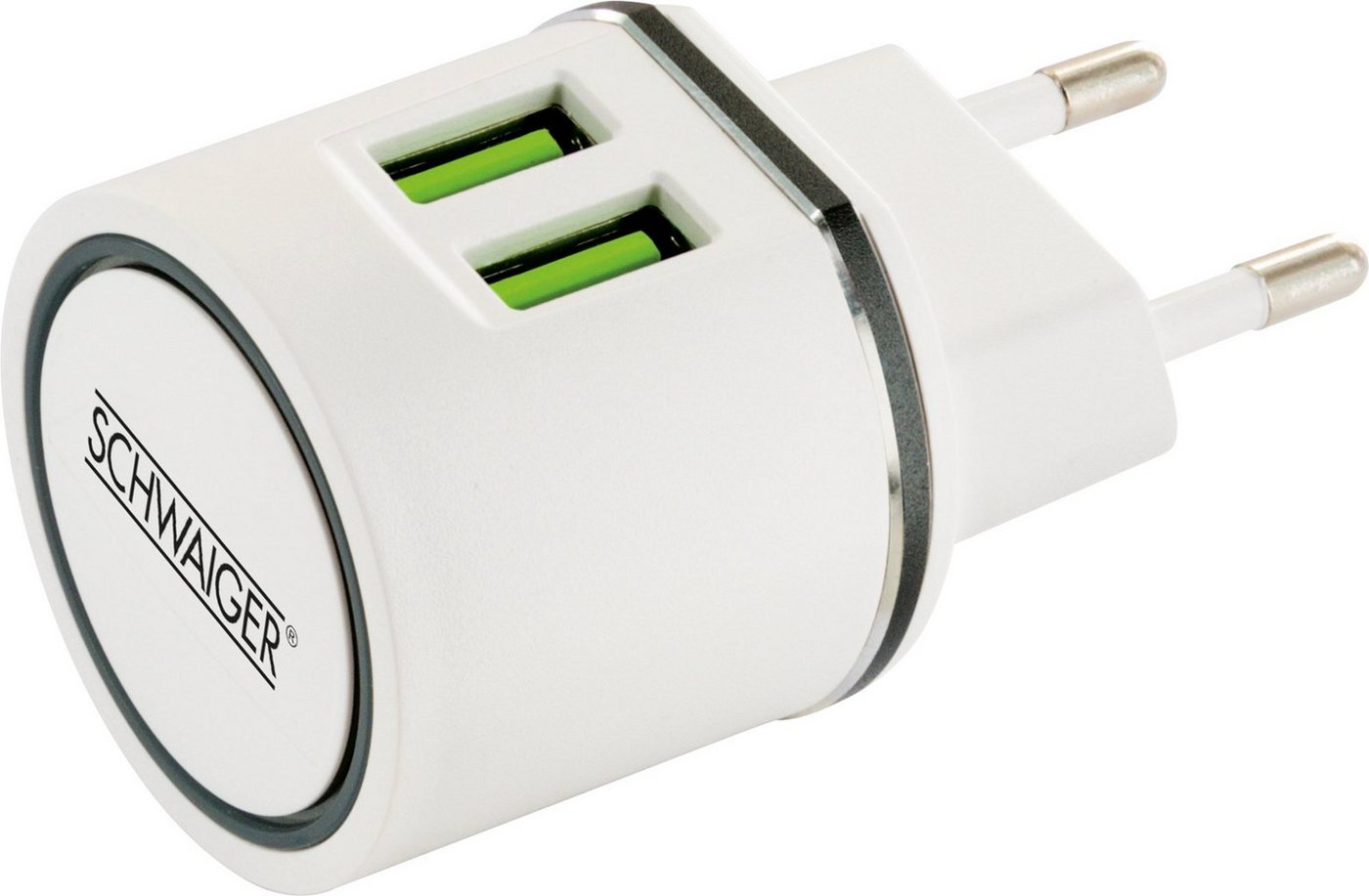 Schwaiger LAD230 531 USB-Adapter Eurostecker zu USB 2.0 A Buchse, USB Type C Buchse, universal verwendbar von Schwaiger