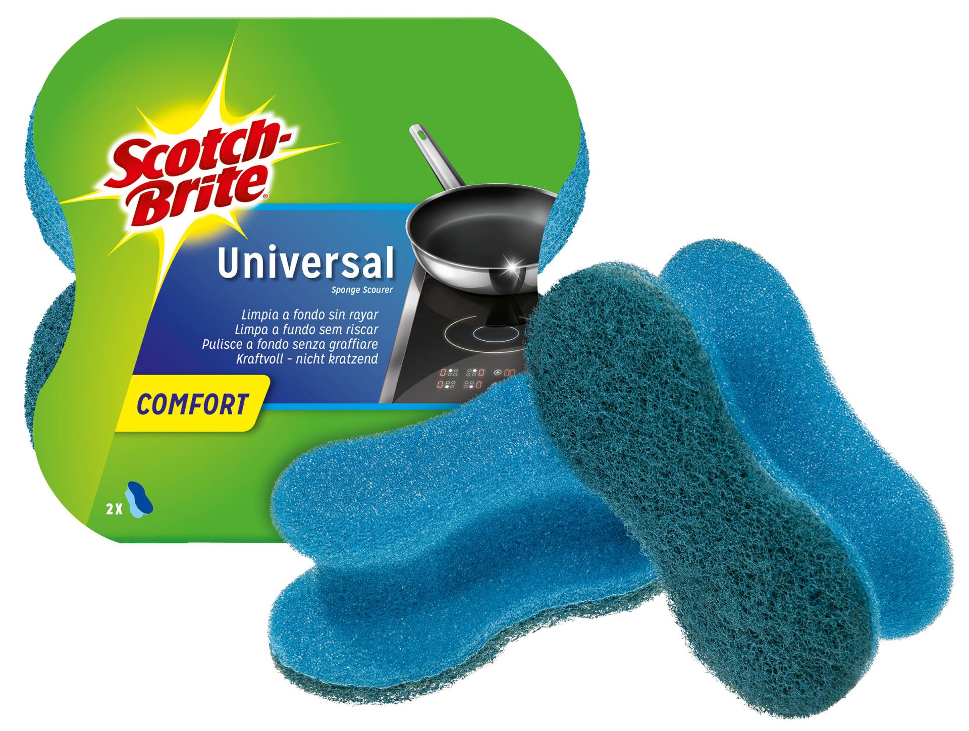 Scotch-Brite Universalschwamm Comfort, Farbe: blau von Scotch Brite