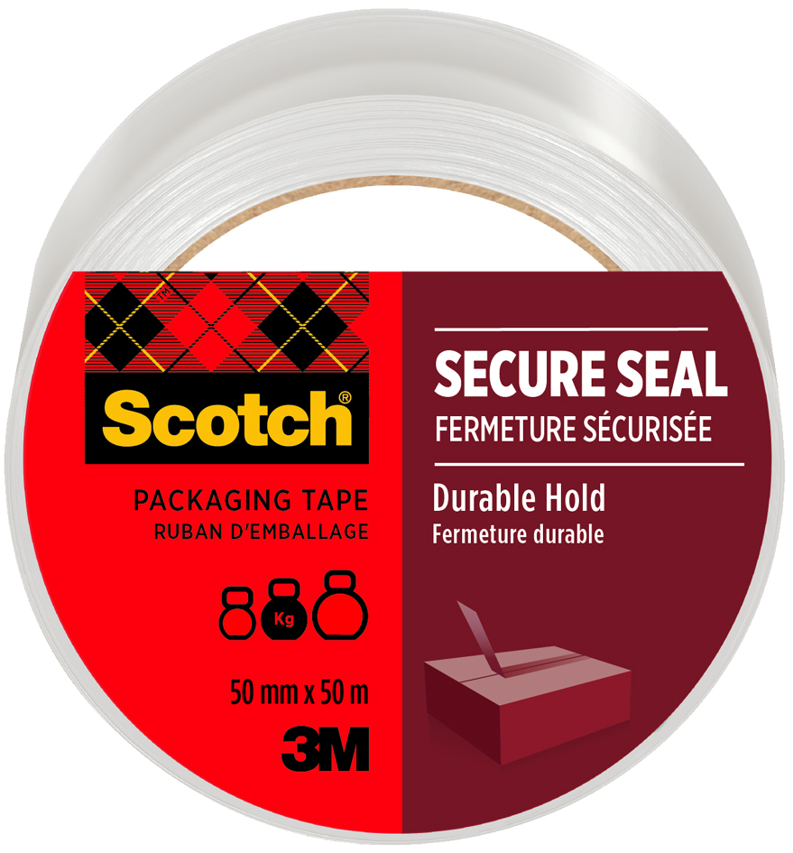3M Scotch Verpackungsklebeband SECURE SEAL, 50 mm x 50 m, von Scotch