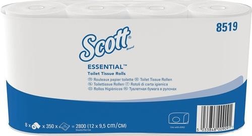 Scott Toilettenpapier ® ESSENTIAL 8519 2-lagig,Kleinrollen 64 RL a 350 Blätter von Scott