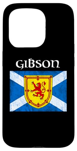 Hülle für iPhone 15 Pro Gibson Schottischer Clan Name Löwe Rampant Schottland Flagge von Scottish Clan Gifts