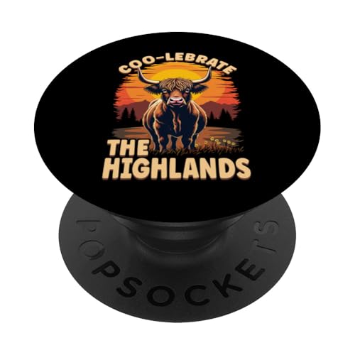 Verliebe die süße Hochlandkuh der Highlands PopSockets mit austauschbarem PopGrip von Scottish Highland Cow Highland Cattle Kyloe