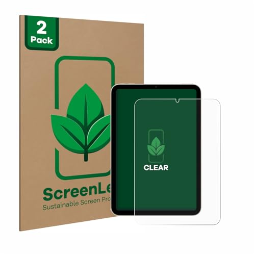 ScreenLeaf (2 Stück Schutzfolie für Apple iPad Mini 7 WiFi 2024 [nachhaltiger Displayschutz, Folie, transparent, kratzfest] von ScreenLeaf