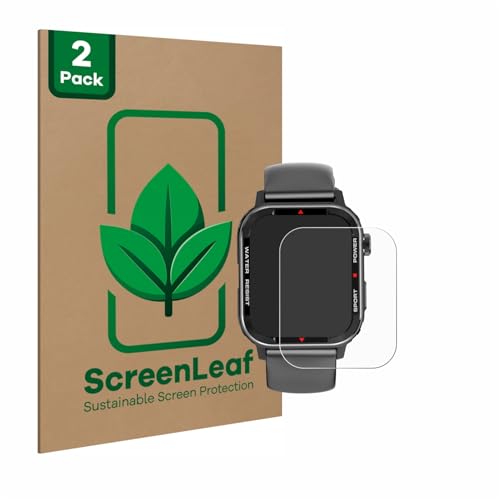 ScreenLeaf (2 Stück Schutzfolie für Manike G96 Smartwatch [nachhaltiger Displayschutz, Folie, transparent, kratzfest] von ScreenLeaf