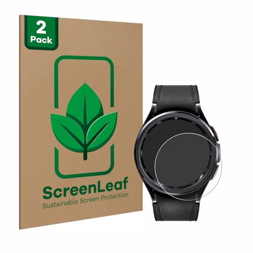 ScreenLeaf (2 Stück Schutzfolie für Samsung Galaxy Watch 6 Classic (43 mm) [nachhaltiger Displayschutz, Folie, transparent, kratzfest] von ScreenLeaf