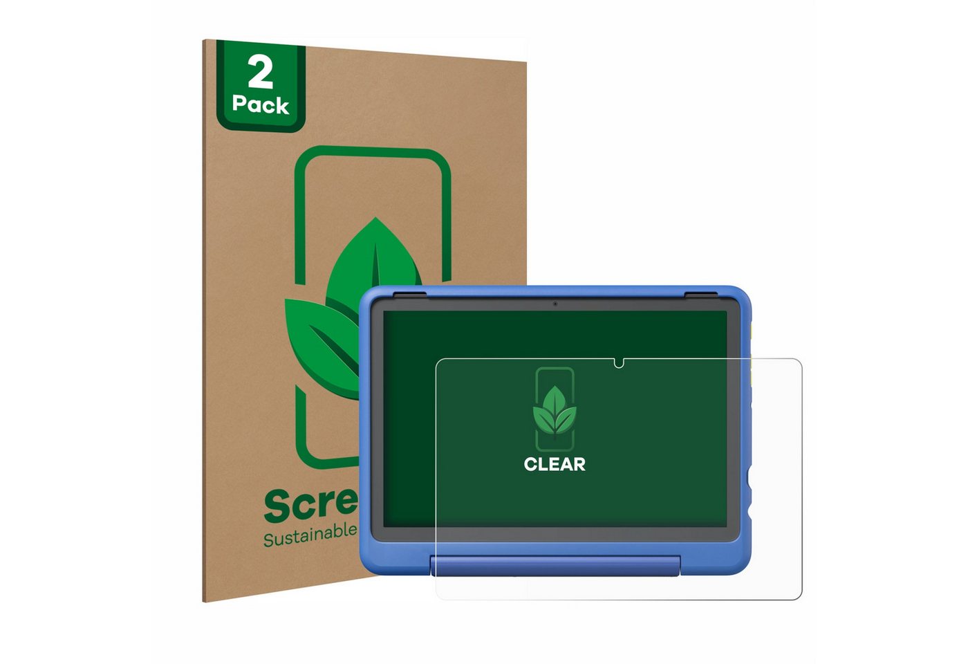 ScreenLeaf Displayschutzfolie Schutzfolie für Amazon Fire HD 10 Kids Pro 2023, 2 Stück, nachhaltiger Displayschutz Schutz Folie Klar Transparent von ScreenLeaf