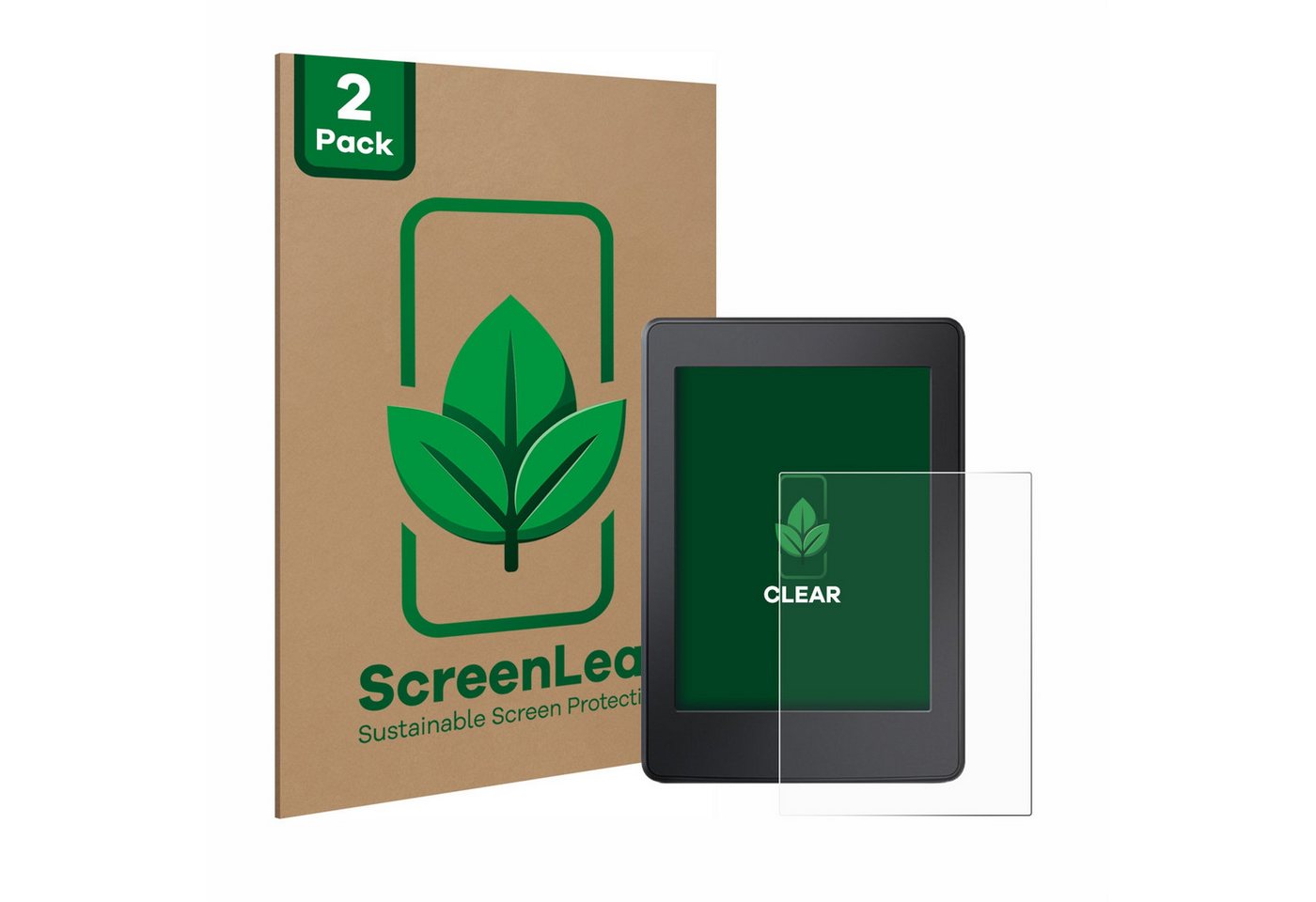 ScreenLeaf Displayschutzfolie Schutzfolie für Amazon Kindle Paperwhite 2015 (7. Gen), 2 Stück, nachhaltiger Displayschutz Schutz Folie Klar Transparent von ScreenLeaf