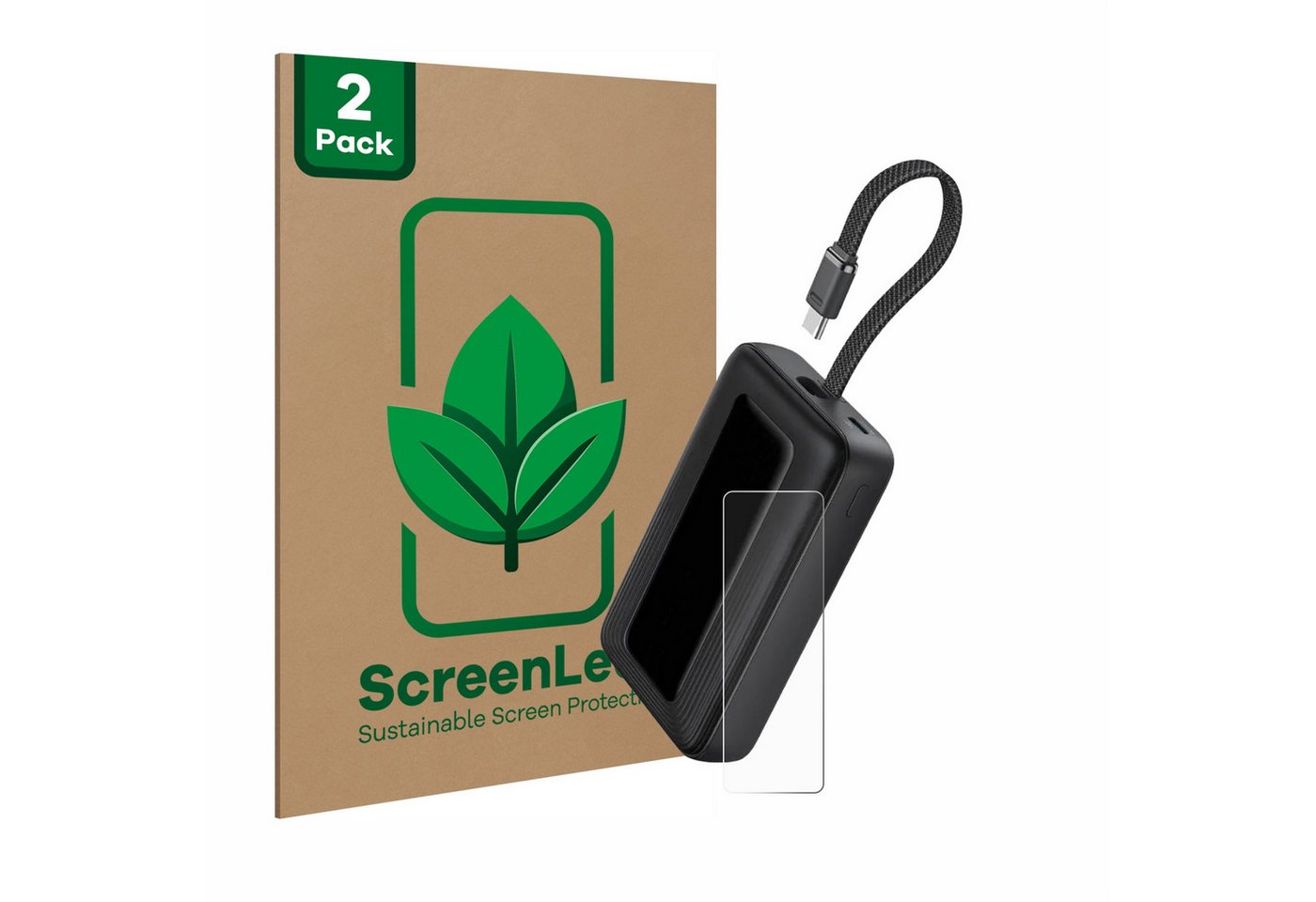 ScreenLeaf Displayschutzfolie Schutzfolie für Anker A1689, 2 Stück, nachhaltiger Displayschutz Schutz Folie Klar Transparent von ScreenLeaf