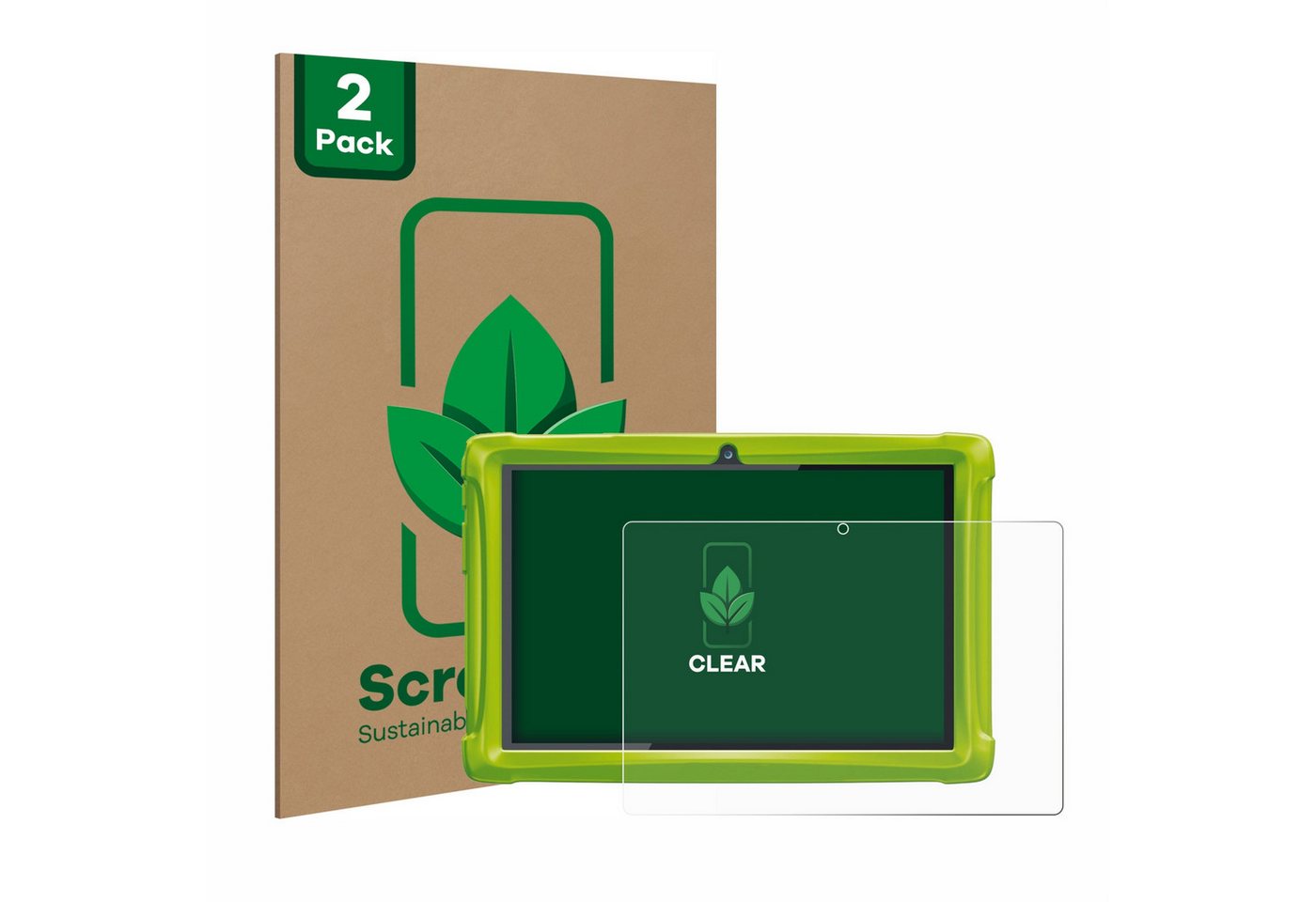 ScreenLeaf Displayschutzfolie Schutzfolie für Clementoni Clempad 10, 2 Stück, nachhaltiger Displayschutz Schutz Folie Klar Transparent von ScreenLeaf