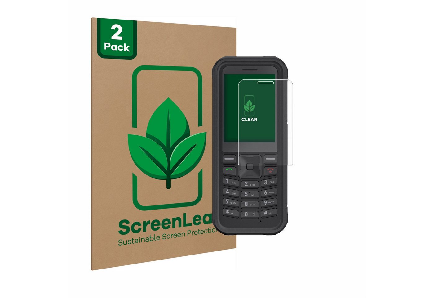 ScreenLeaf Displayschutzfolie Schutzfolie für Sonim XP100, 2 Stück, nachhaltiger Displayschutz Schutz Folie Klar Transparent von ScreenLeaf