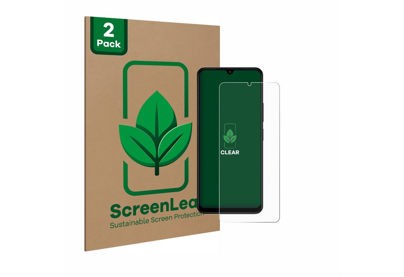 ScreenLeaf Displayschutzfolie Schutzfolie für Xiaomi Redmi A3X, 2 Stück, nachhaltiger Displayschutz Schutz Folie Klar Transparent von ScreenLeaf