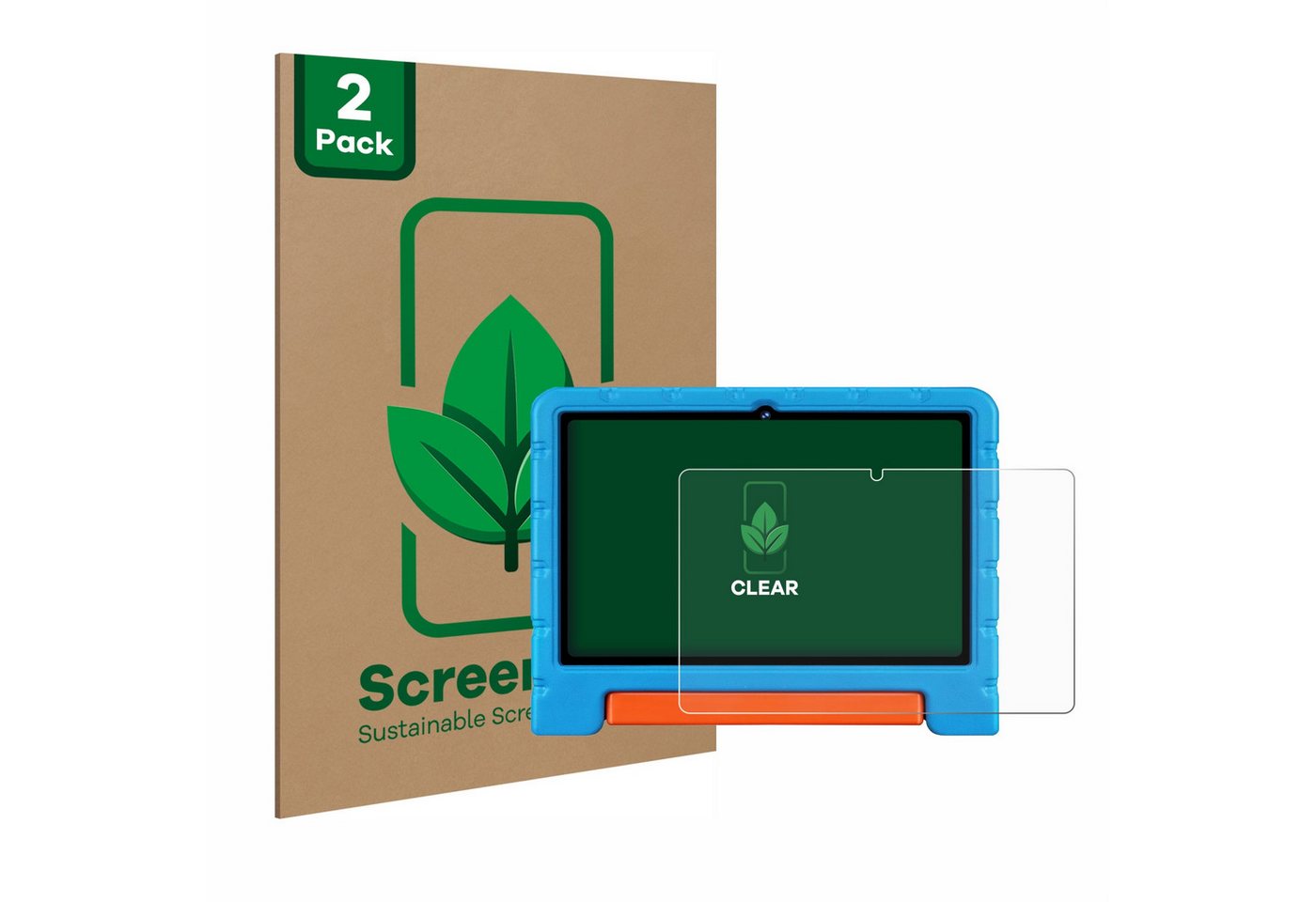 ScreenLeaf Displayschutzfolie Schutzfolie für ZIOVO Z138 10", 2 Stück, nachhaltiger Displayschutz Schutz Folie Klar Transparent von ScreenLeaf