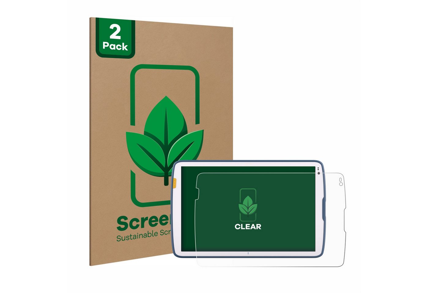 ScreenLeaf Displayschutzfolie Schutzfolie für Zebra ET45 10.1", 2 Stück, nachhaltiger Displayschutz Schutz Folie Klar Transparent von ScreenLeaf