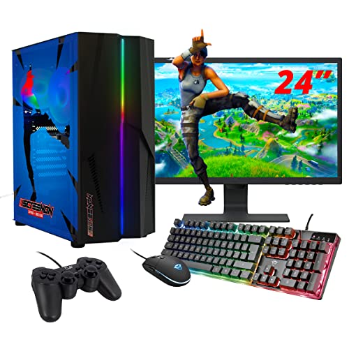 ScreenOn DE - Gaming Komplett PC | Intel Core i5 | GTX 1650 | RAM 16GB | SSD 512GB | WiFi | + 24 Zoll Monitor + Tastatur + Maus + Controller | Desktop Computer für Unternehmen und Multimedia H32512 von ScreenOn