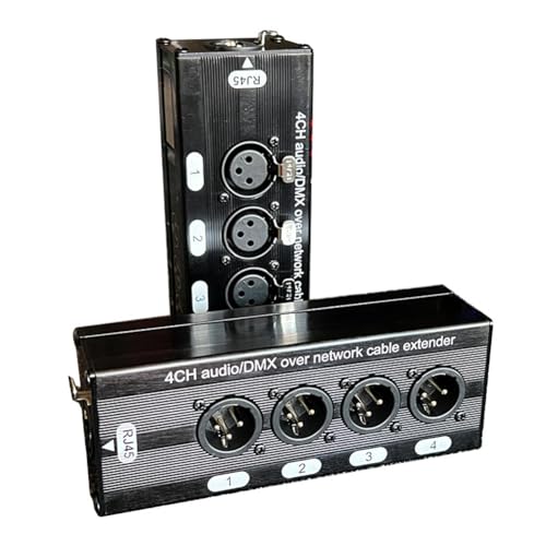 Sctecoau 1 Paar 4-Kanal 3-Poliger XLR-Audio-RJ45-Ethernet-Extender-Netzwerkkabel-Extender DMX512-Netzwerksignal-Extender Stecker + Buchse von Sctecoau