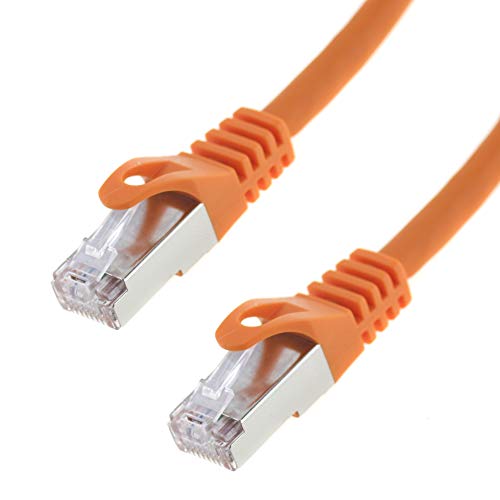 Netzwerkkabel S/FTP PIMF Cat. 7; 1 Meter; Patchkabel für Gigabit Ethernet; Seki; orange von SeKi