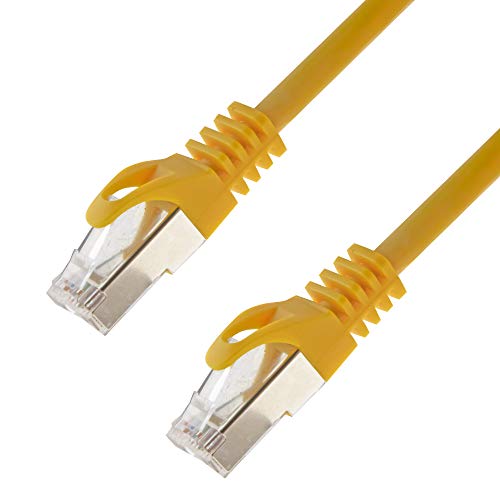 Netzwerkkabel S/FTP PIMF Cat. 7 1,00 Meter gelb Patchkabel Gigabit Ethernet LAN DSL CAT7 Kabel von SeKi